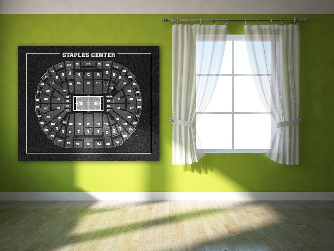 Vintage Staples Center Seating Chart Print Photo Matte Or Canvas Etsy
