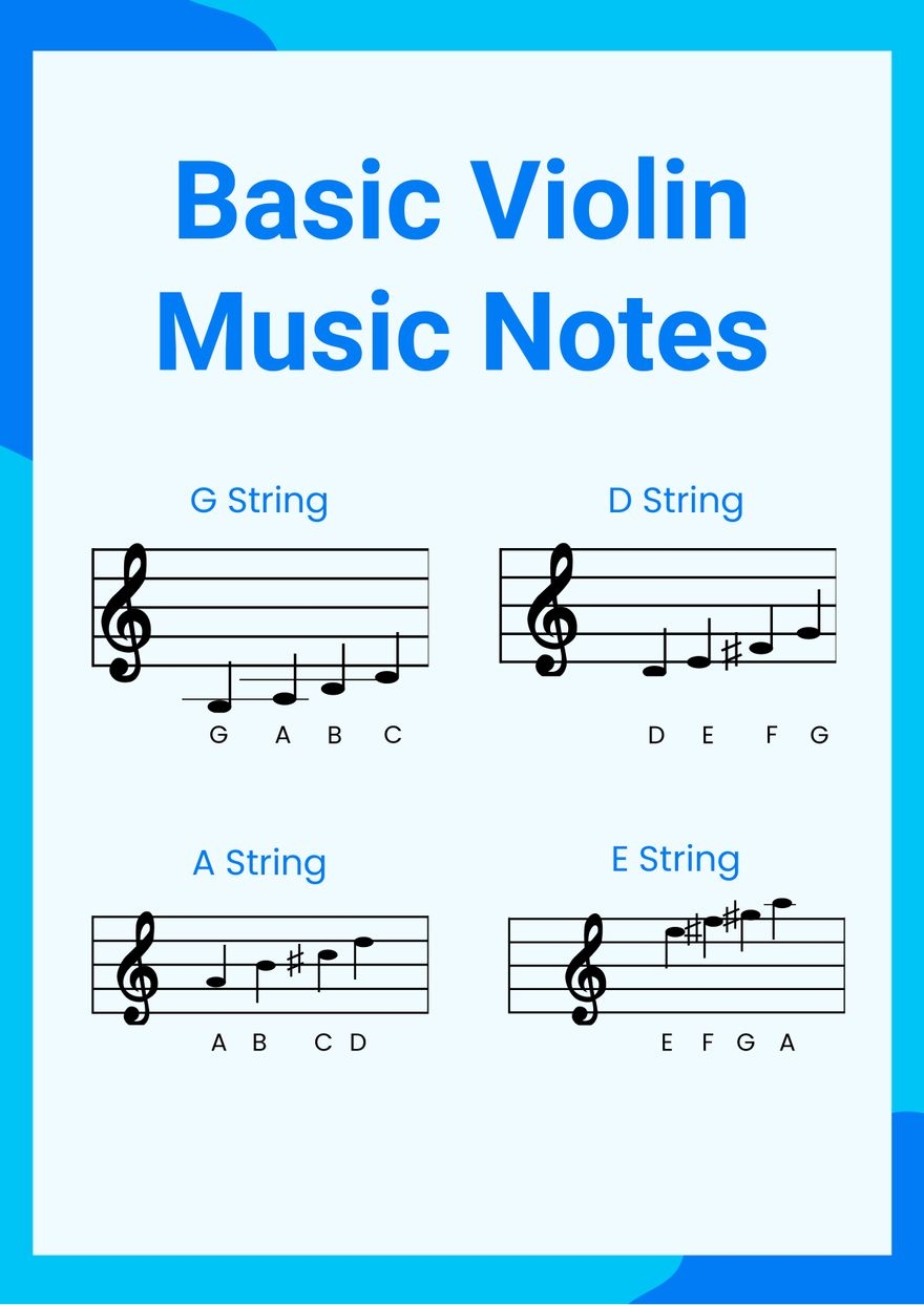 Violin Music Notes Chart In Illustrator PDF Download Template