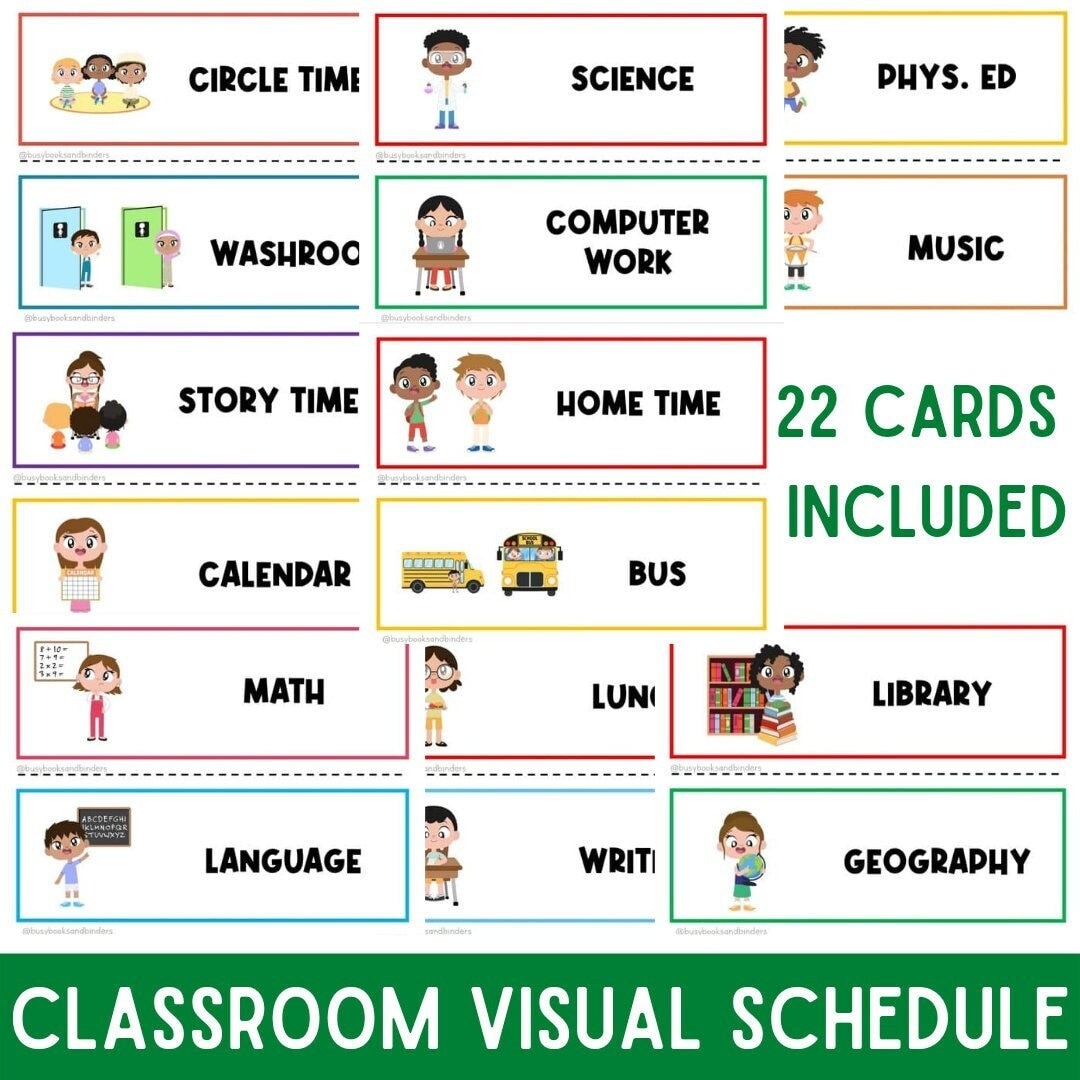 Visual Schedule Classroom Schedule Kids Printable Schedule Daily Routine Chart Homeschool Daycare Classroom Printables Teacher Etsy