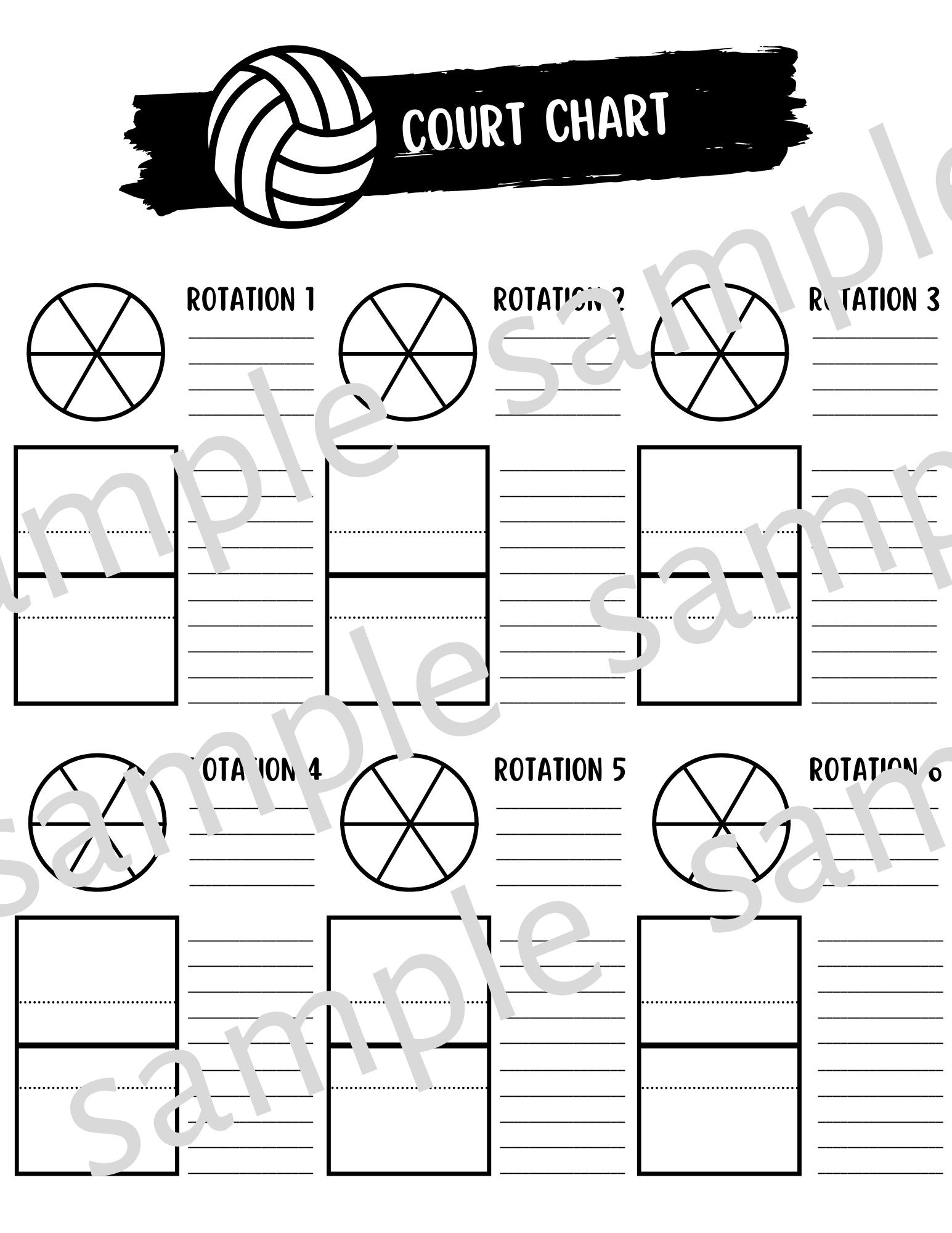 Printable Volleyball Roster Sheets