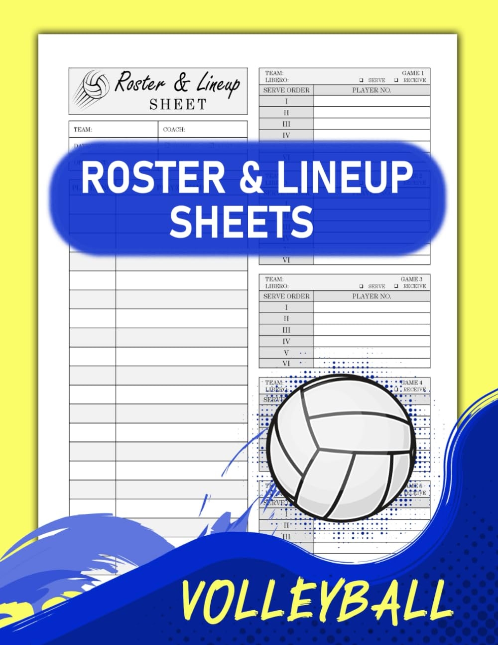 Volleyball Roster Lineup Sheets Record And Track The Starting Lineup And Substitutions For Your Volleyball Team Editions Mekkilineuproster Amazon de Books