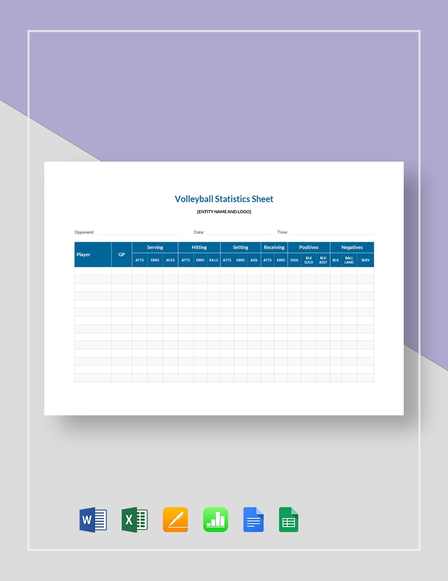 Volleyball Stat Sheet Template In Google Docs Word Pages Apple Numbers Excel Google Sheets Download Template Volleyball Stat Sheet Template In Google Docs Word Pages Apple Numbers Excel Google Sheets Download Template