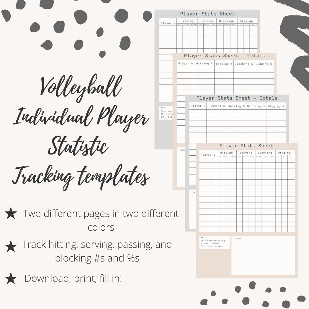 Free Volleyball Stat Sheets Printable