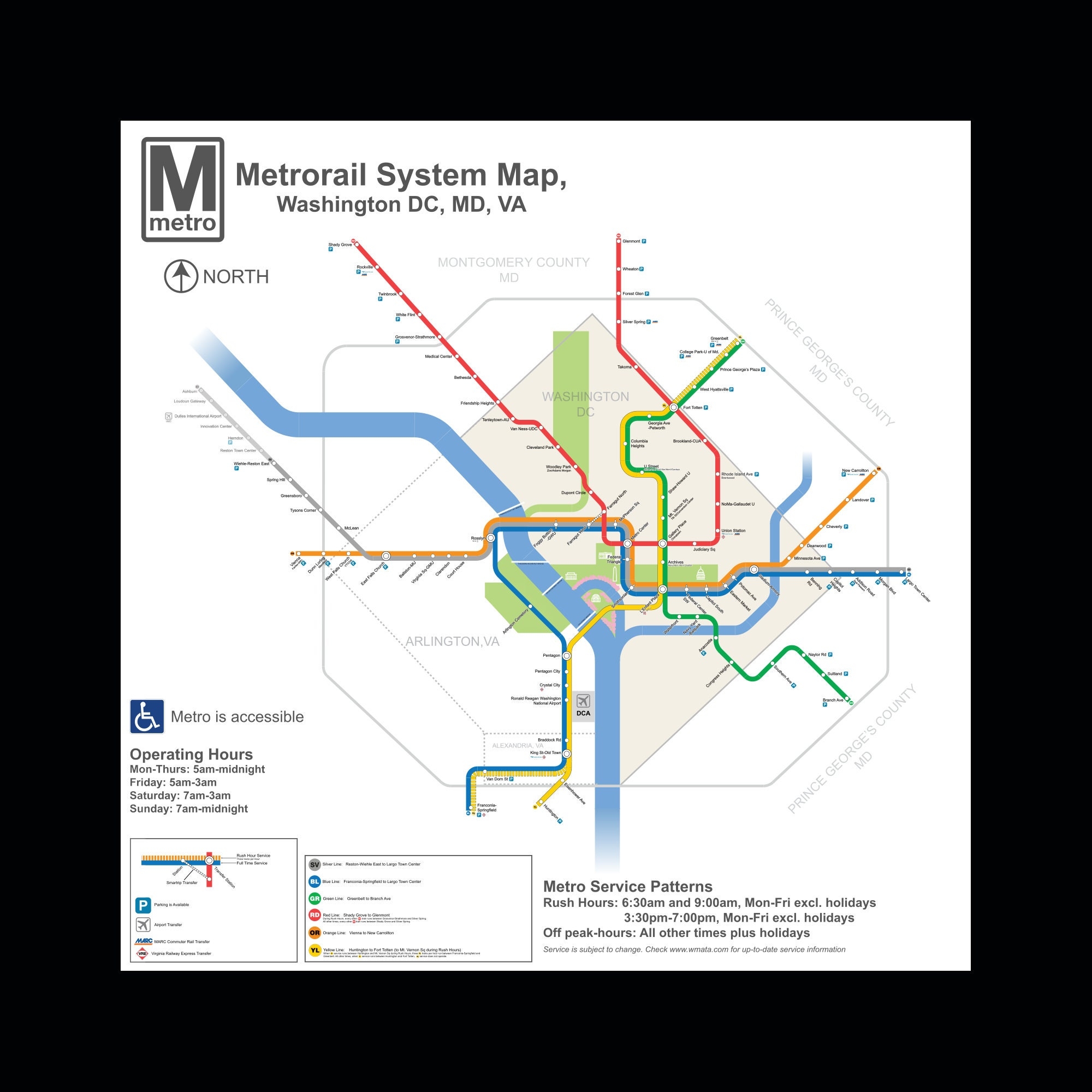 Printable Dc Metro Map
