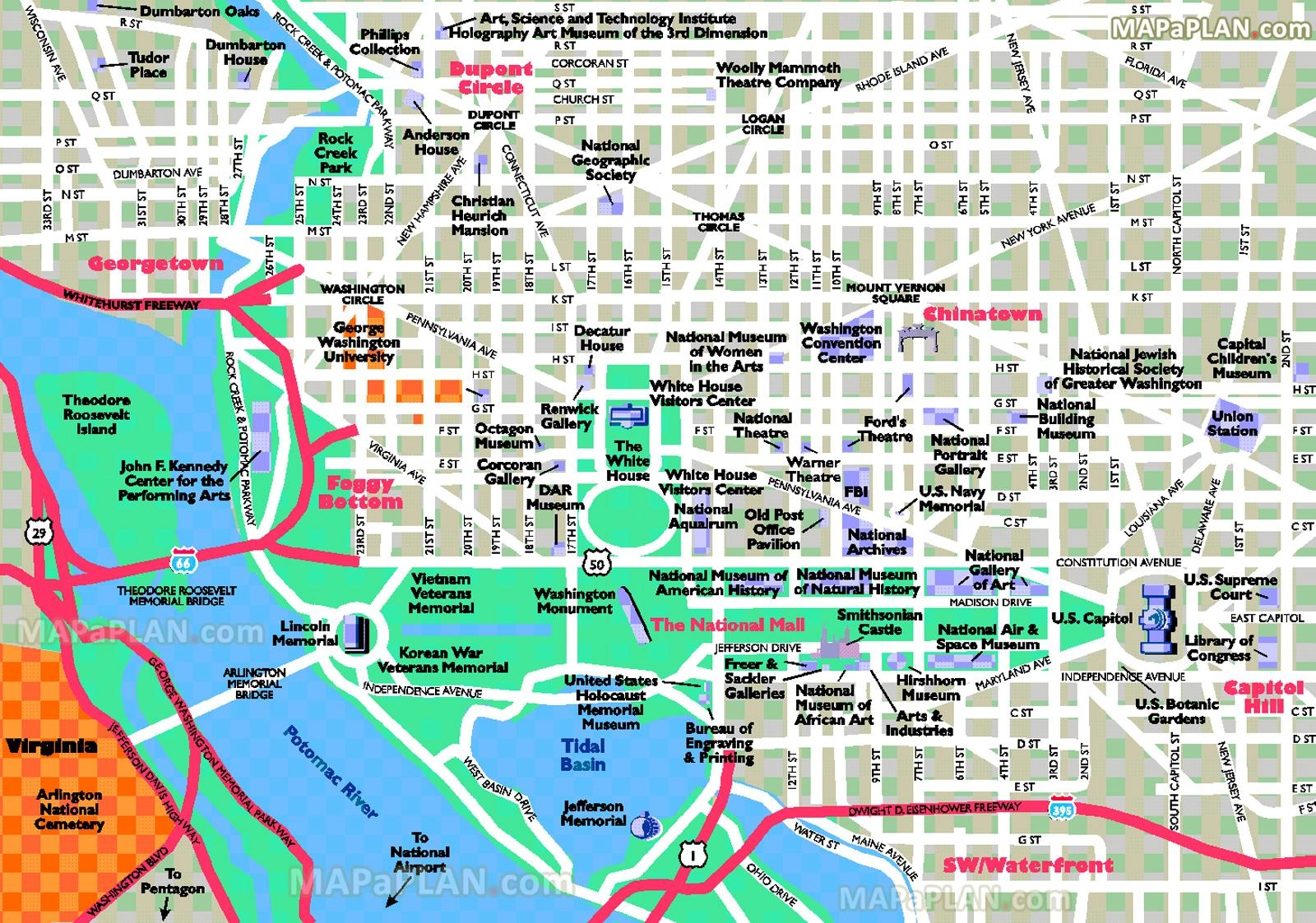 Printable Map Of Dc Printable Map Of Dc
