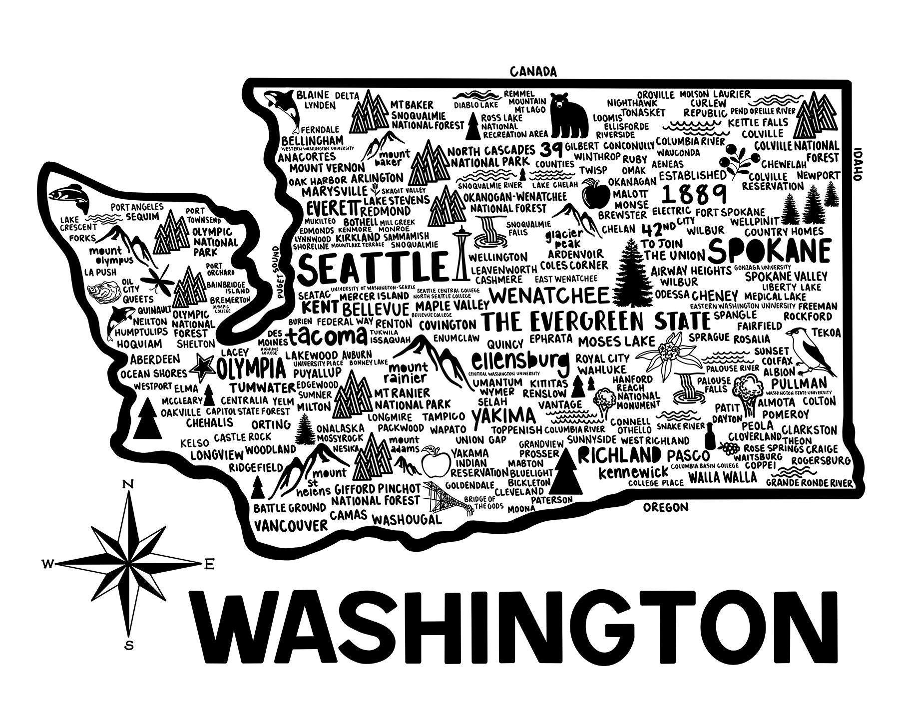 Washington Poster Minimalist State Map State Poster Wall Art Home Decor United States Print Art Print Katie Ford Etsy Washington Poster Minimalist State Map State Poster Wall Art Home Decor United States Print Art Print Katie Ford Etsy