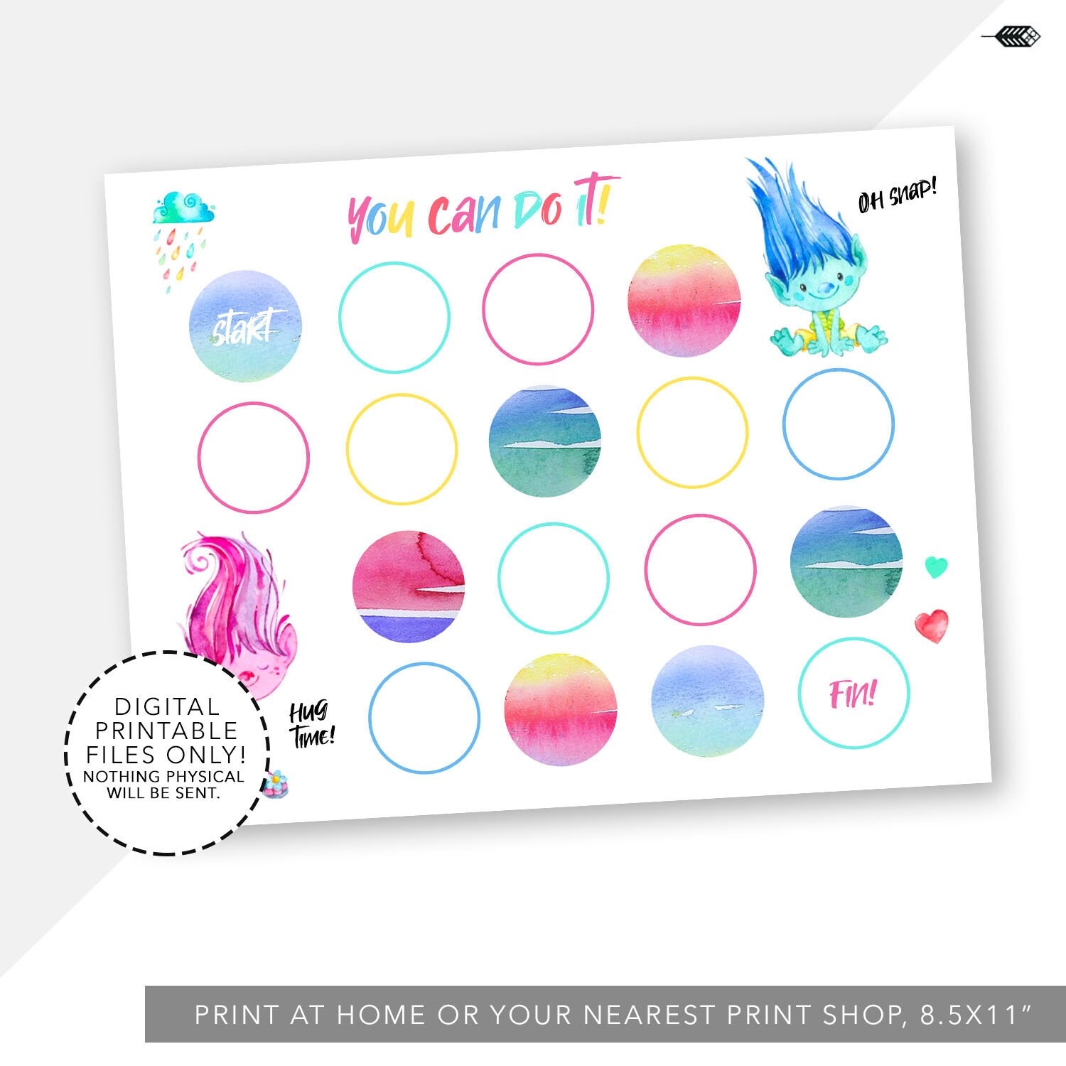 Watercolor Trolls Reward Chart Potty Training Reading Log digital Download Etsy Watercolor Trolls Reward Chart Potty Training Reading Log digital Download Etsy