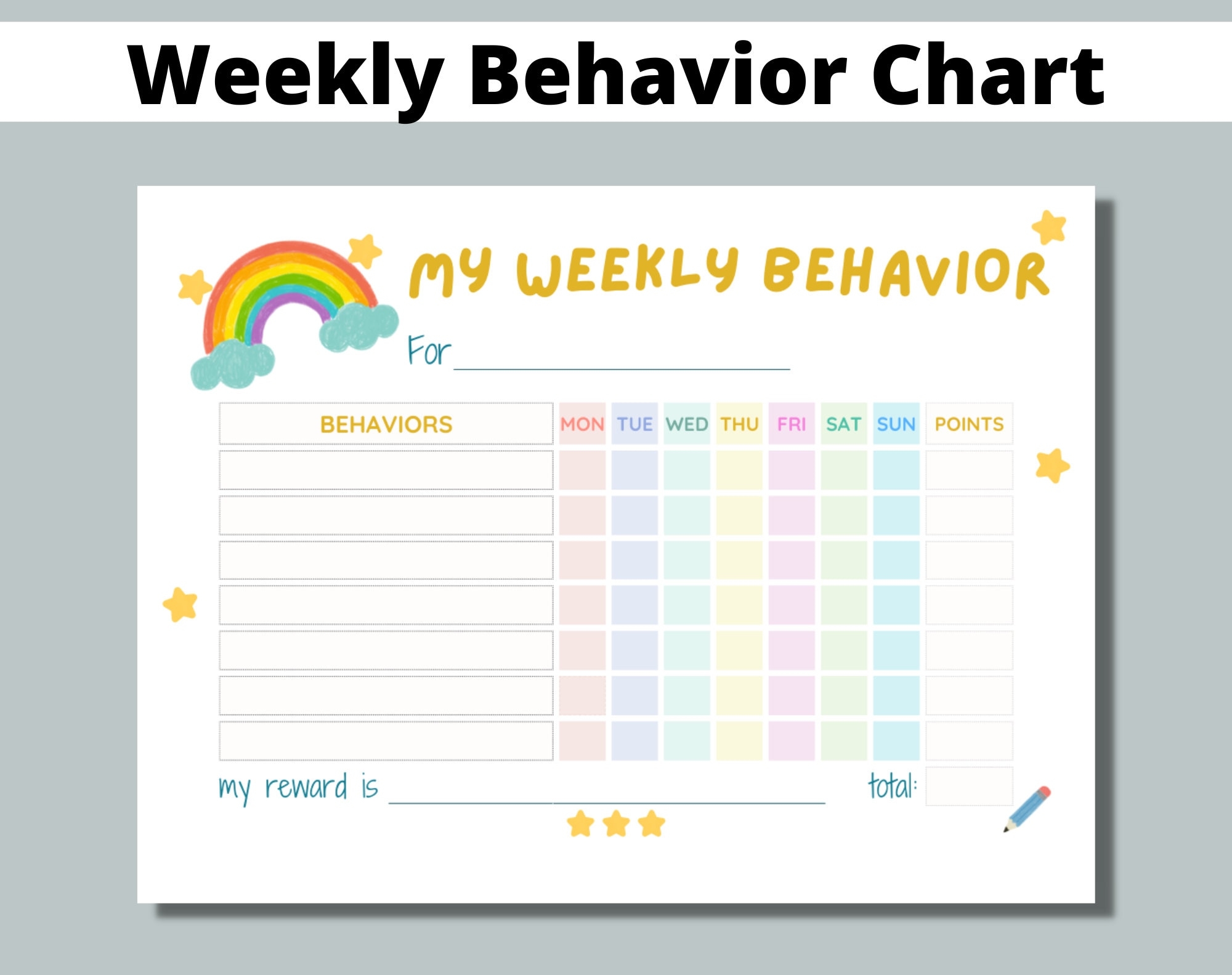 Weekly Reward Chart Printable