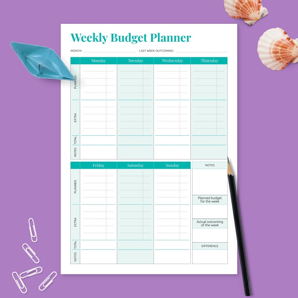 Free Printable Weekly Budget Worksheet Free Printable Weekly Budget Worksheet
