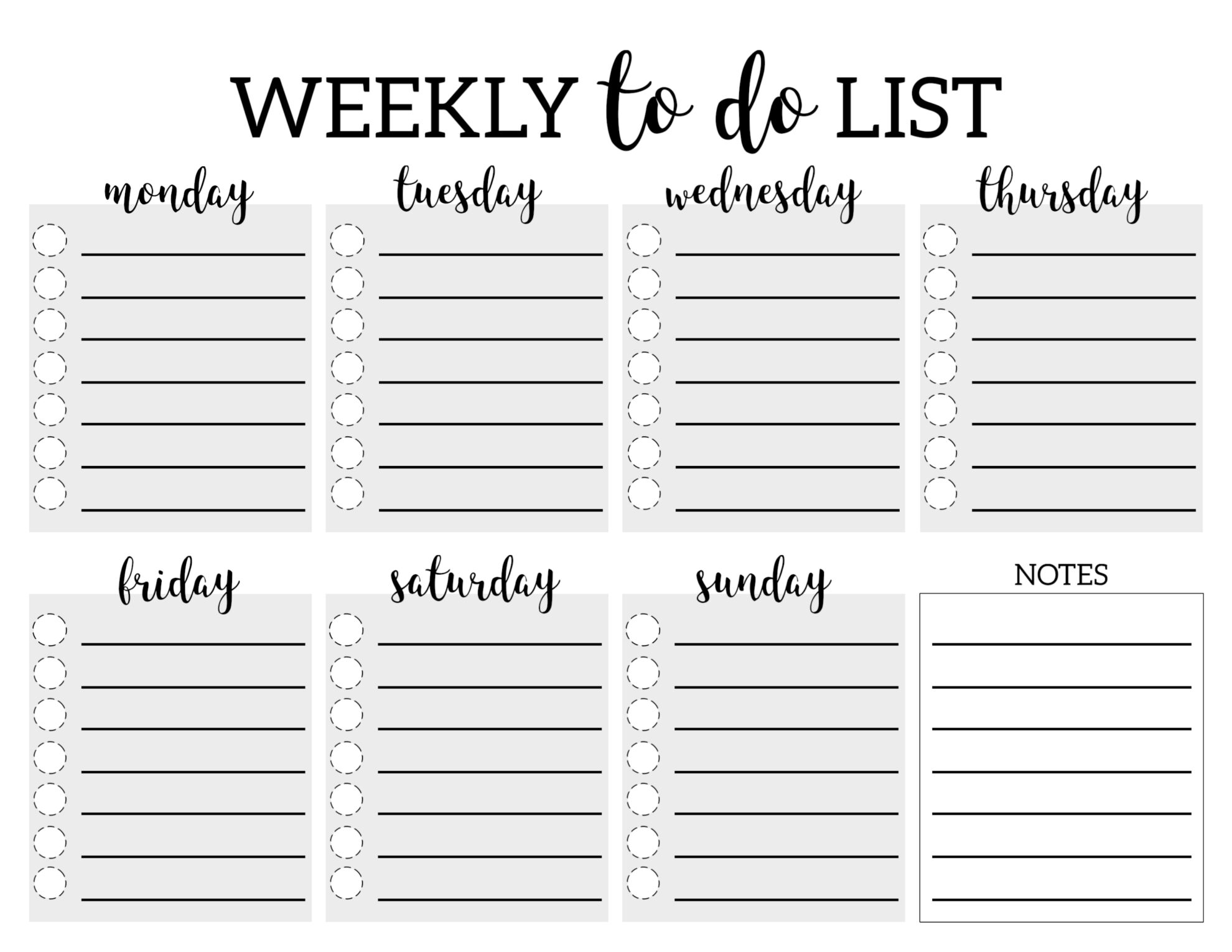 Weekly To Do List Printable Checklist Template Paper Trail Design Weekly To Do List Printable Checklist Template Paper Trail Design