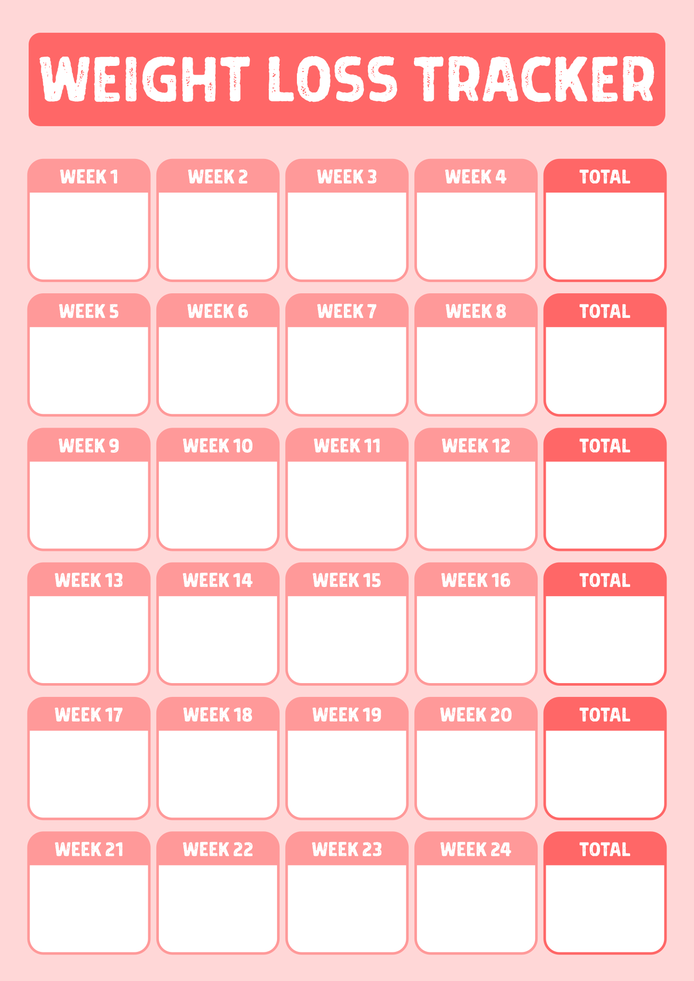 Weight Loss CHART Tracker Slimming Record Progress Motivation Diet Pen Printable Weight Loss Tracker Pdf