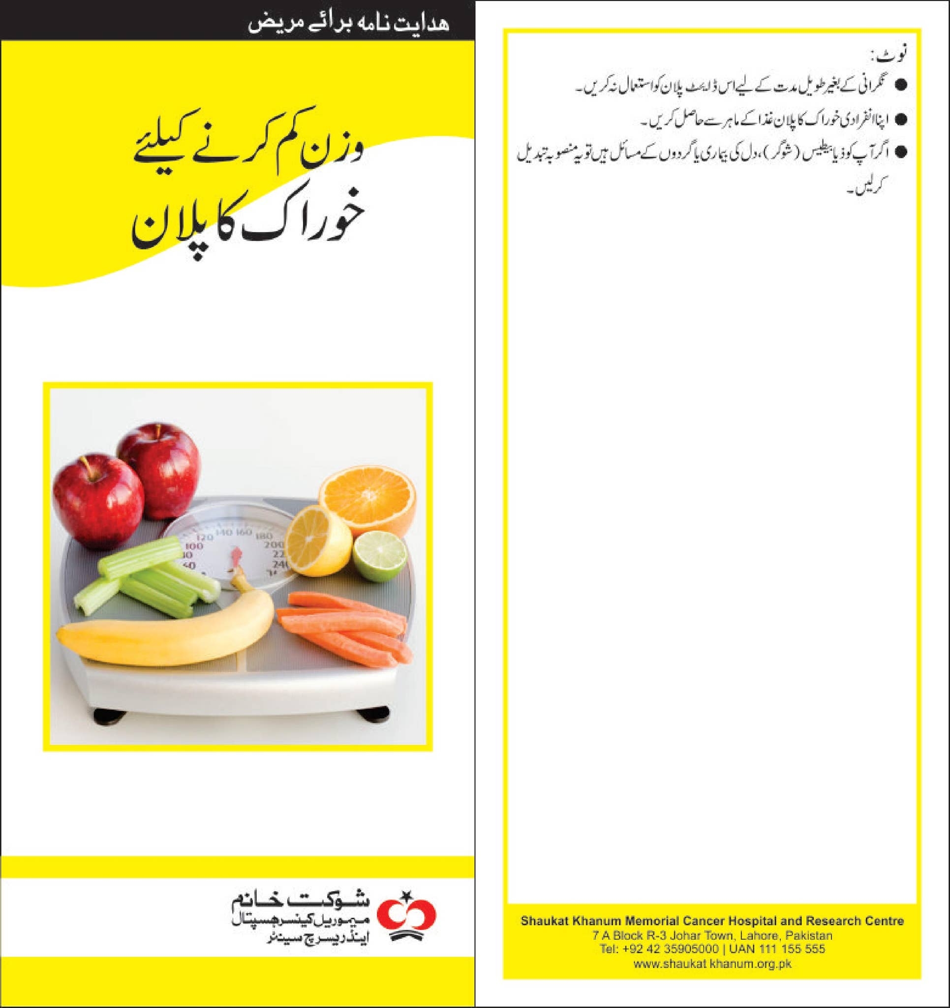 Weight Loss Diet Plan Urdu By Shaukat Khanum Hospital Issuu