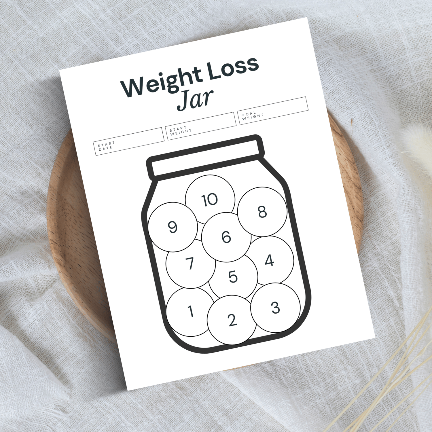 Weight Loss Jar Printables includes 10 25 And 50 Lb Jars Payhip