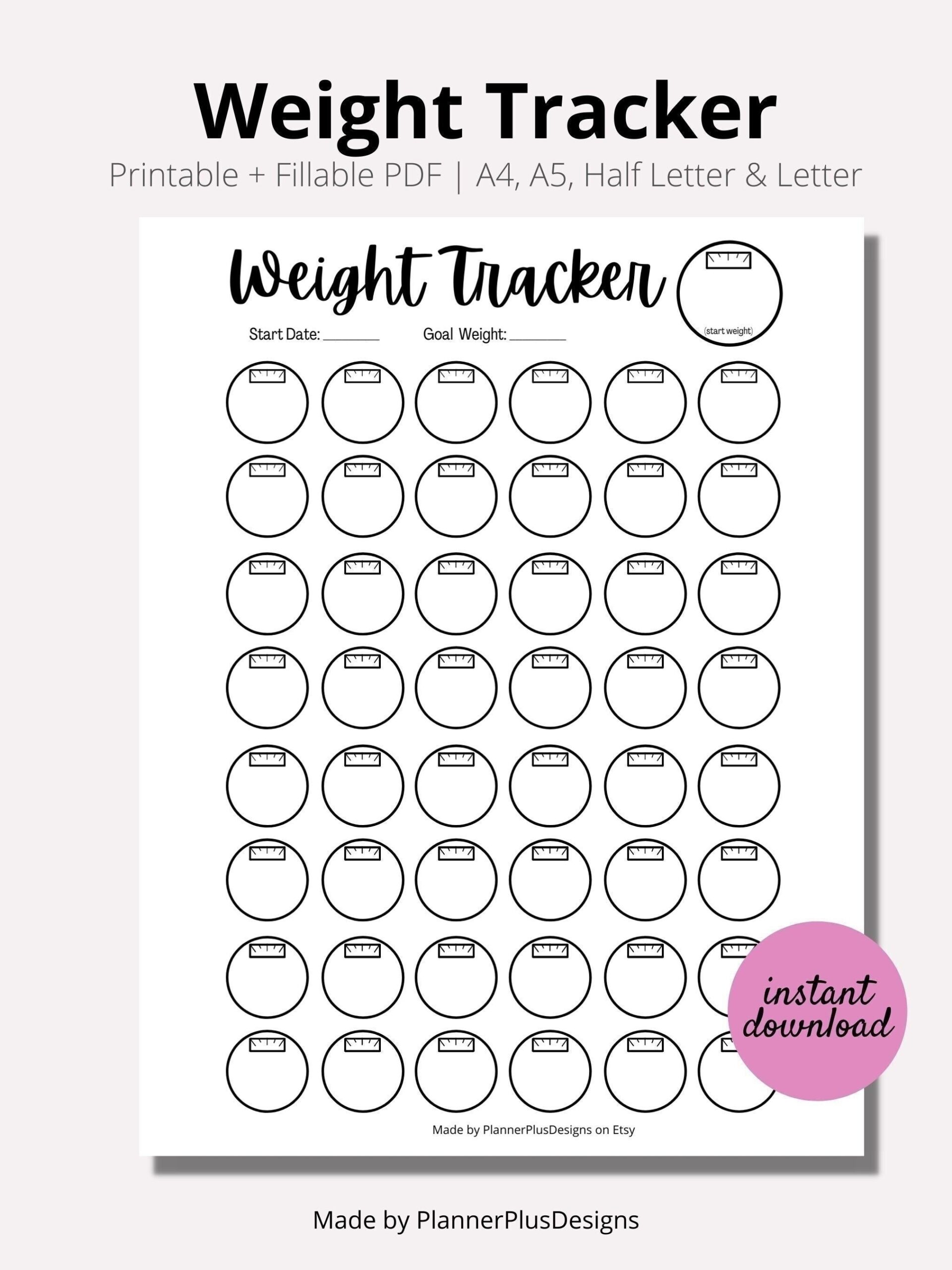 Free Printable Weight Loss Chart