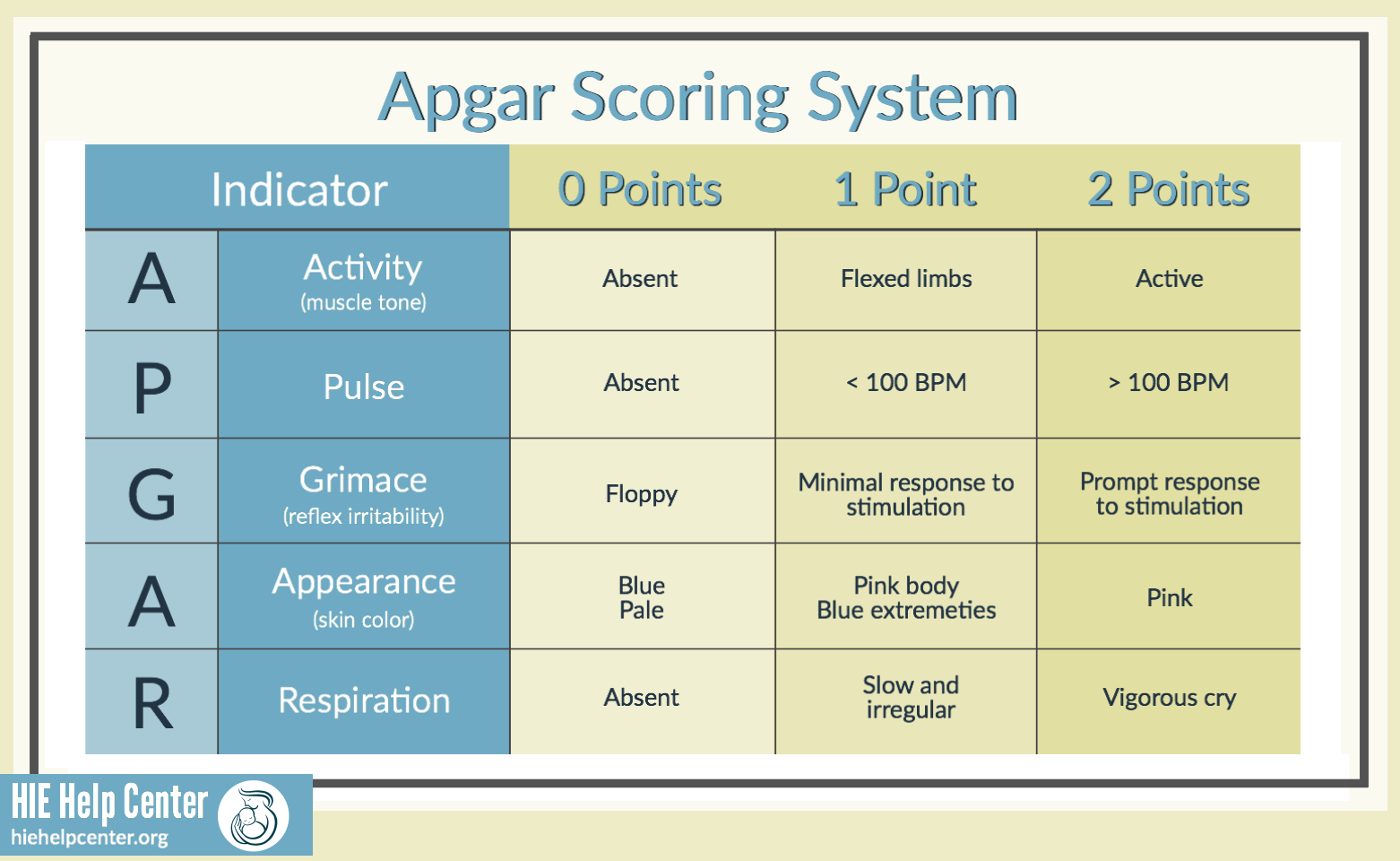 Printable Apgar Chart