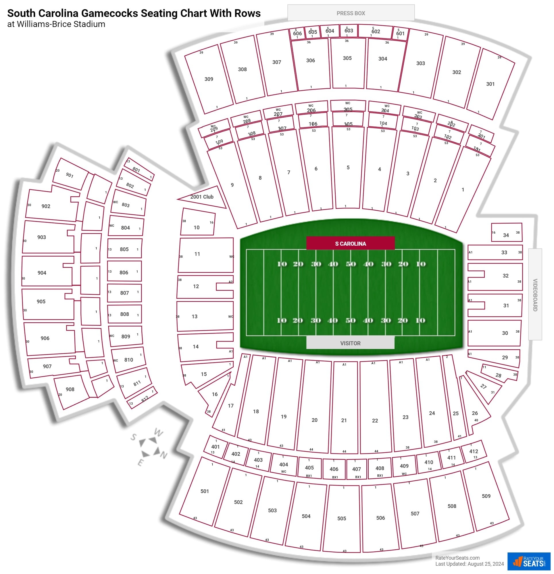 Williams Brice Stadium Seating Chart RateYourSeats