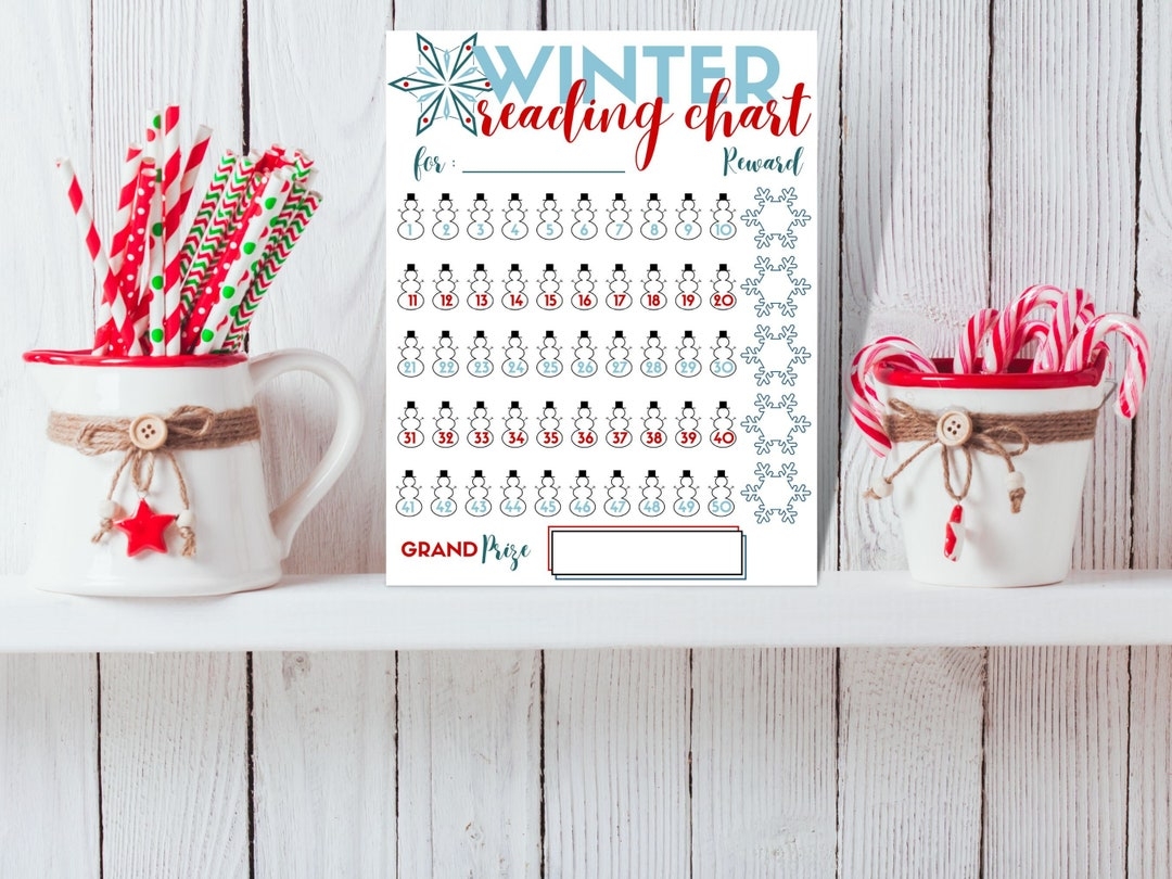Winter Snow Reading Chart Kids Reading Log PDF Etsy Winter Snow Reading Chart Kids Reading Log PDF Etsy