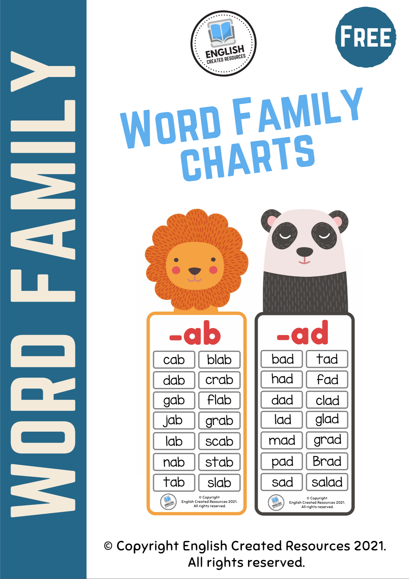 Free Printable Word Family Charts Free Printable Word Family Charts