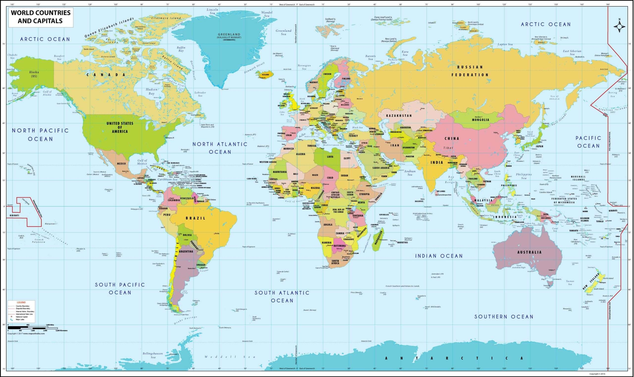 Map Of World Printable Free