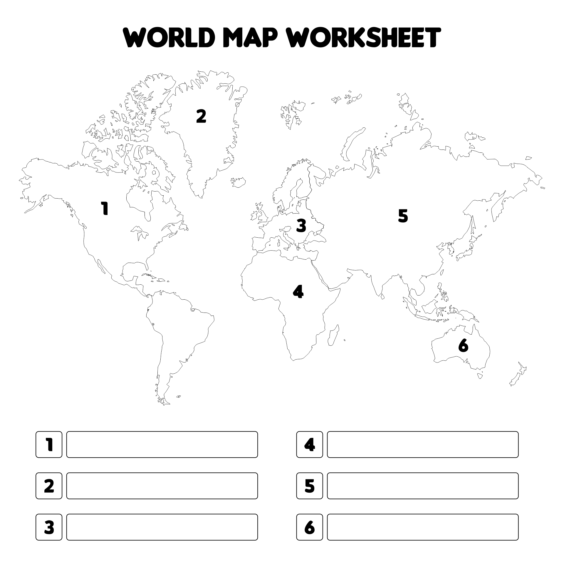 World Map Worksheet 10 Free PDF Printables Printablee