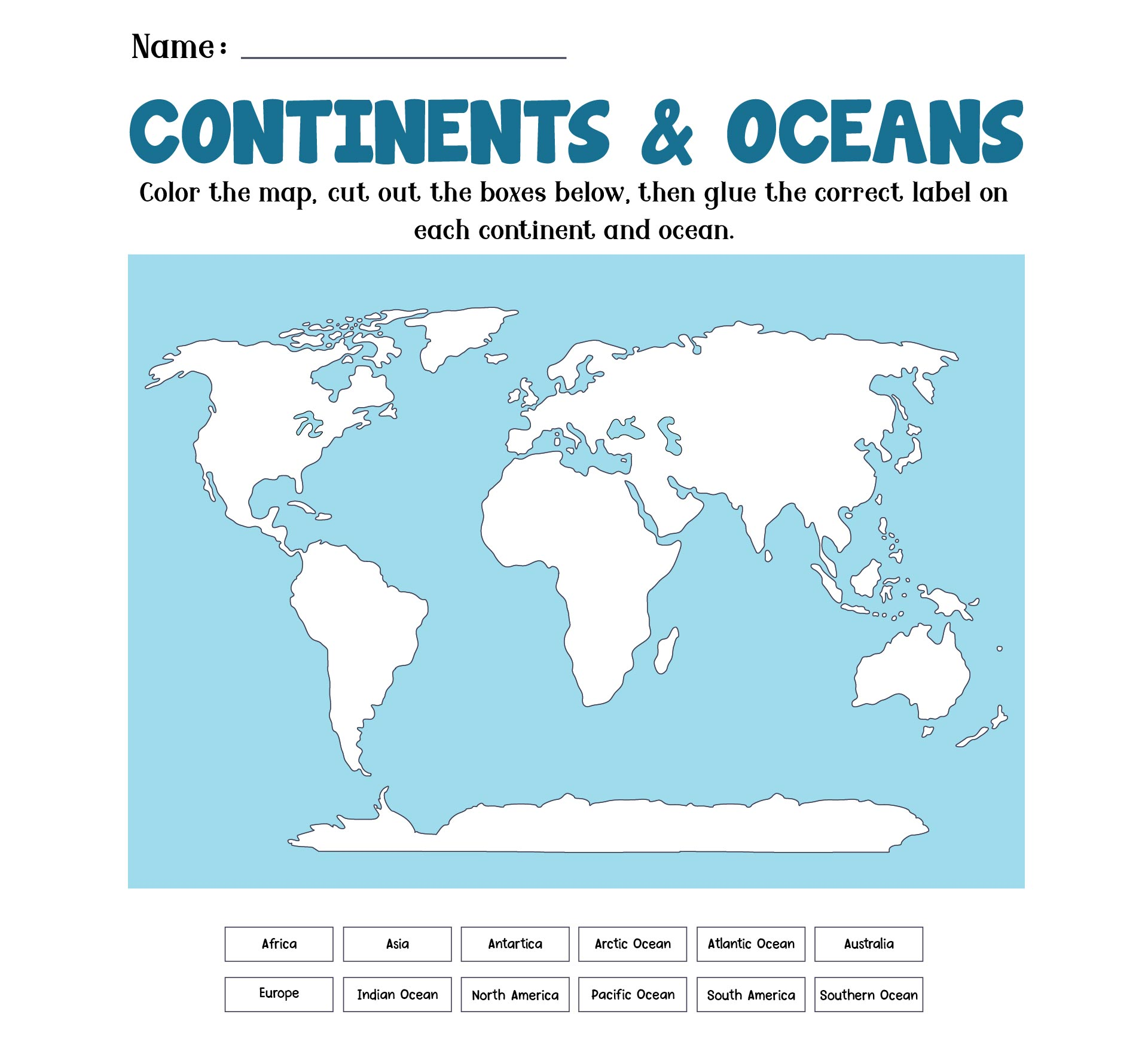 World Map Worksheet 10 Free PDF Printables Printablee