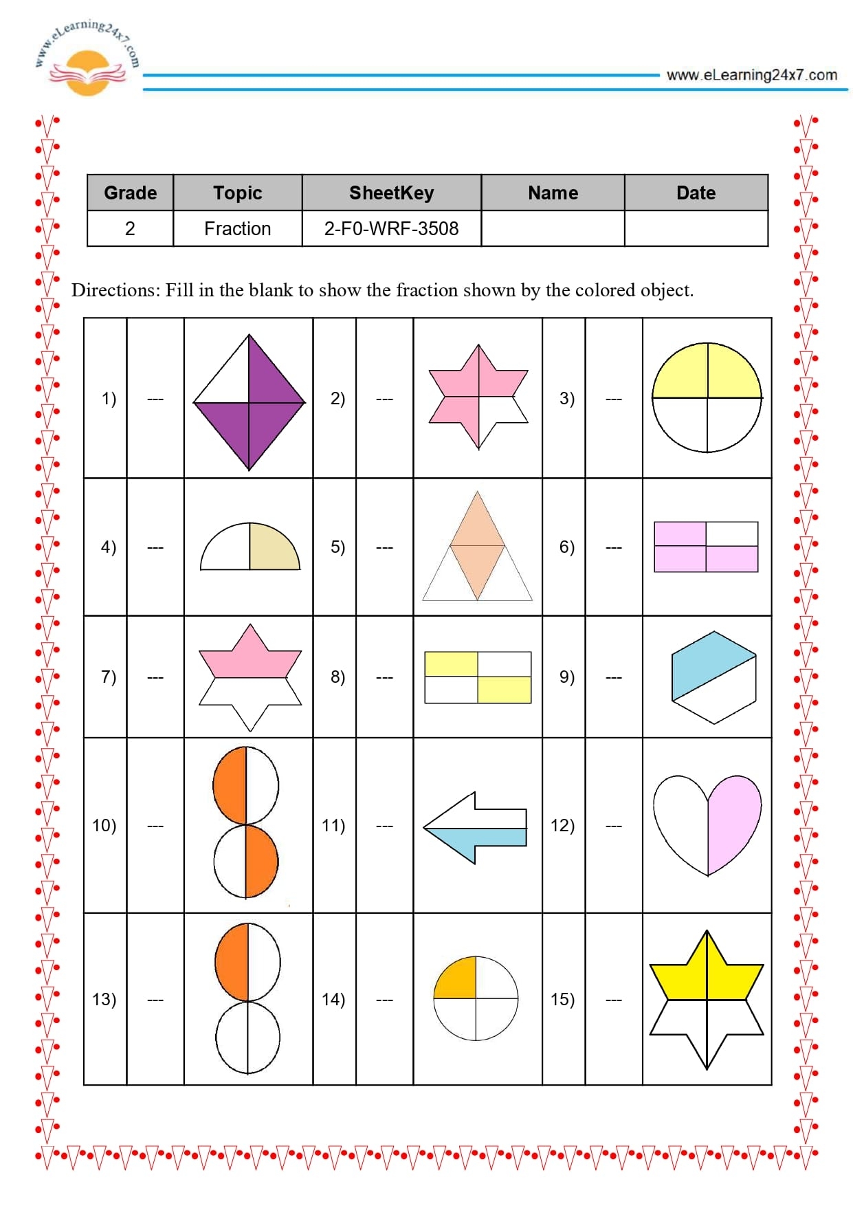 Write The Fraction Www eLearning24x7