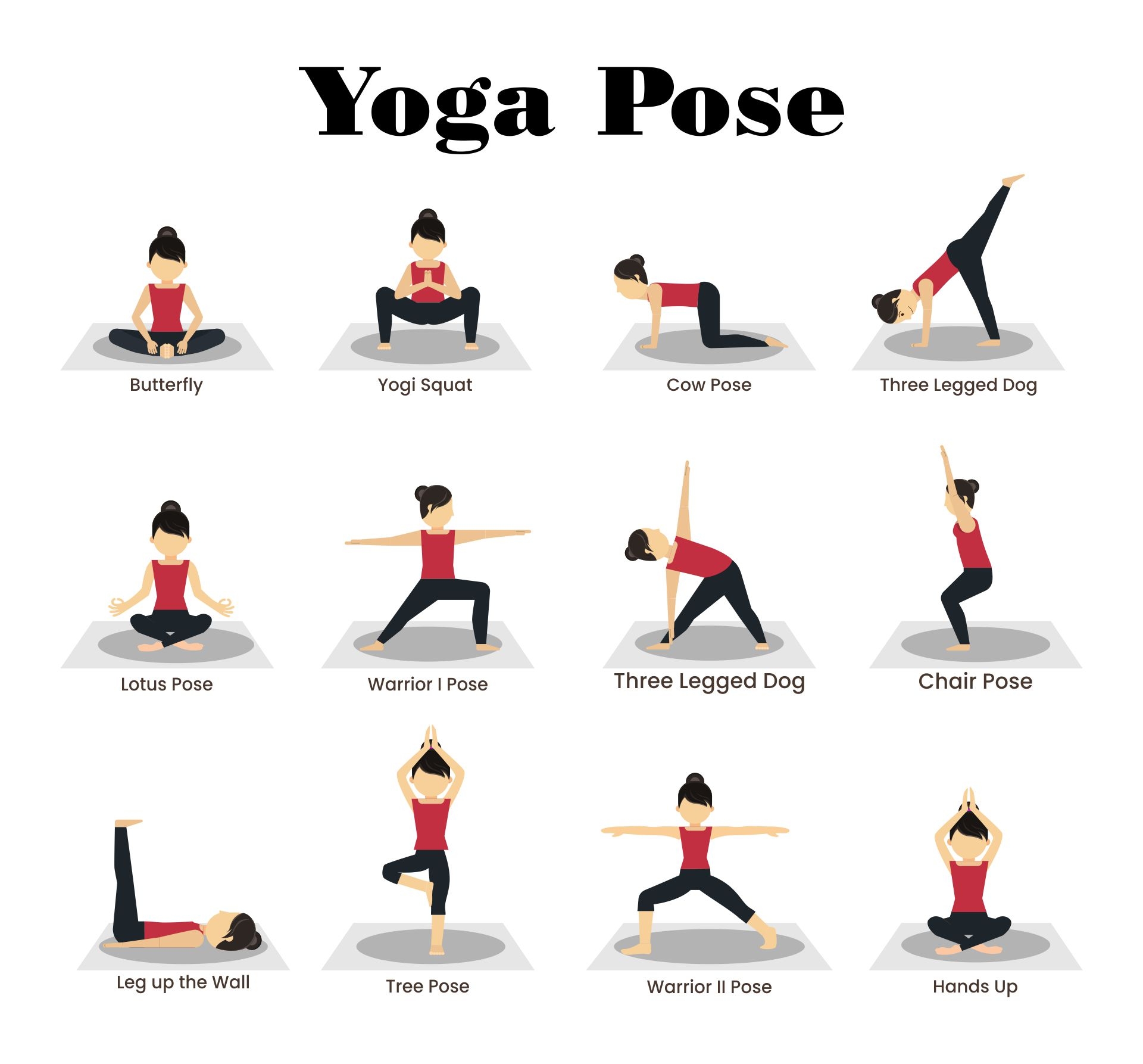 Yoga Poses X Beginner Yoga Asanas Images With Names Hatha Yoga Poses Chart 60