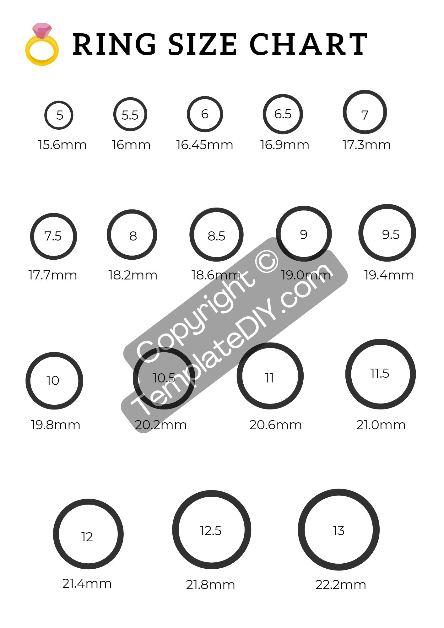 Zales Paper Ring Sizer Pdf Printable Ring Sizer With Half Sizes Printable Diamond Ring Sizer