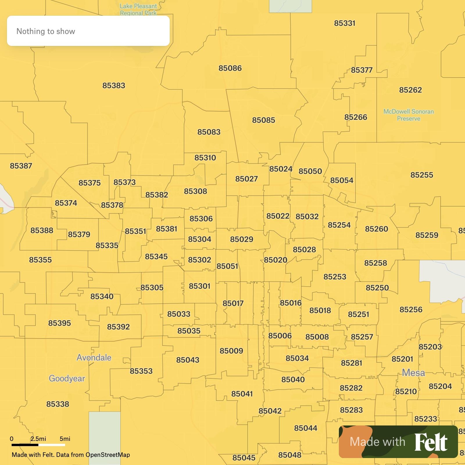 Printable Arizona Zip Code Map