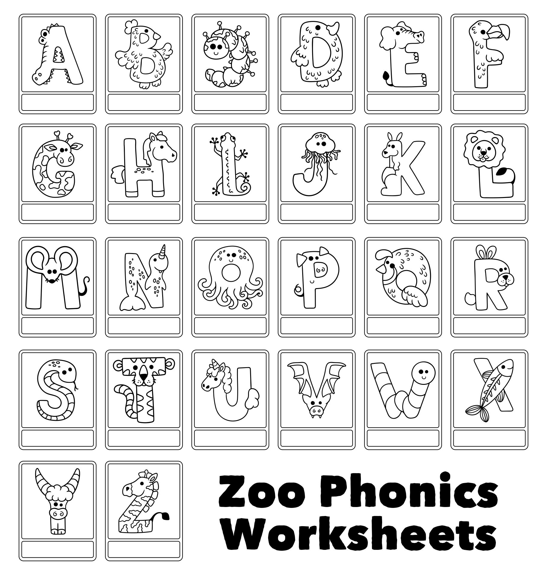 Zoo phonics Flash Cards 10 Free PDF Printables Printablee